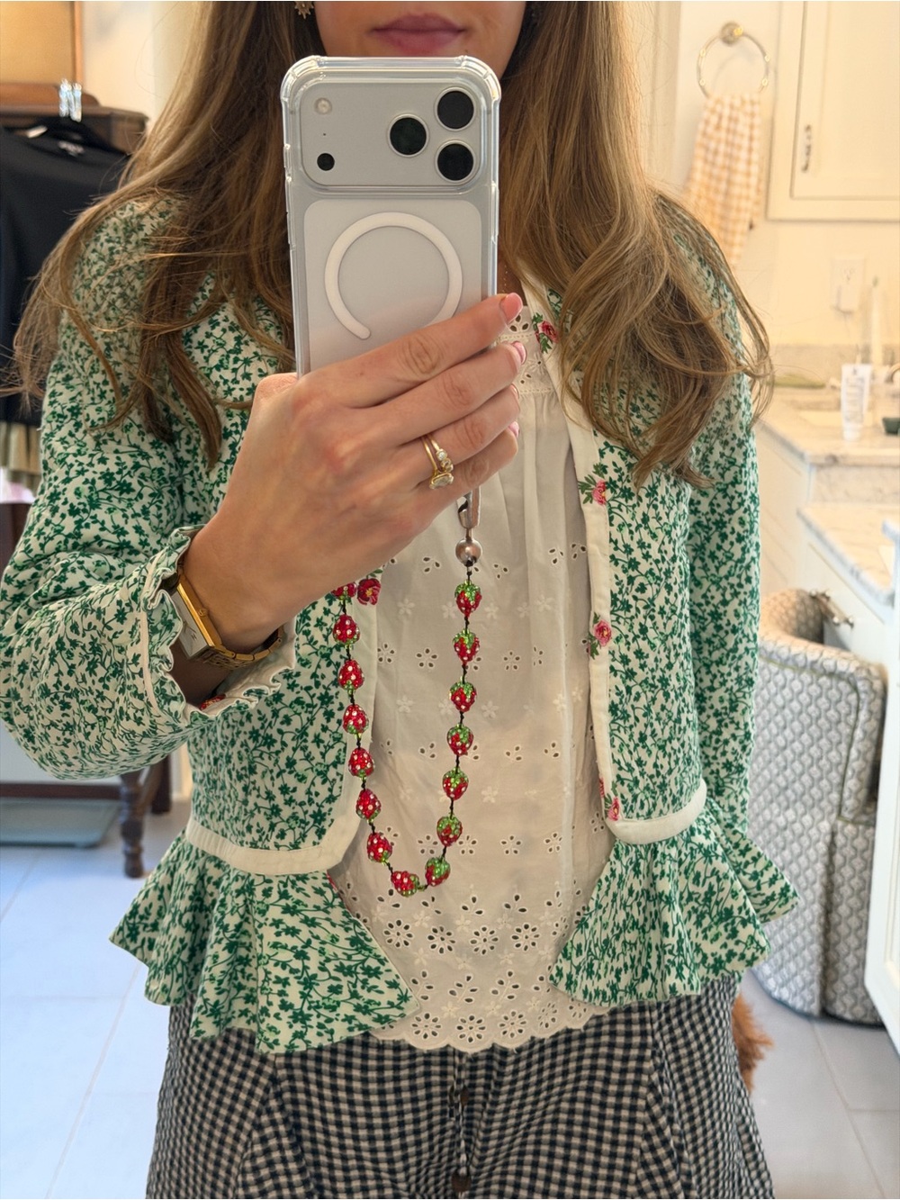 Eddy Reversible Quilted Floral Peplum Jacket - Picture 4 of 5